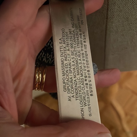 Massimo Dutti Blue/Grey Heavy Knit Marled Split Back 3/4 Sleeve Sweater Sz Sm - Picture 9 of 10